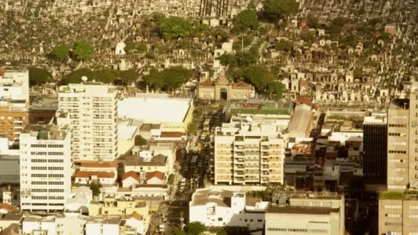 Vista Aérea Calles Edificios Río Janeiro Brasil Los Coches Están — Vídeo de stock
