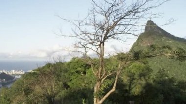 Sağda İsa'nın heykelini ve solda Rio de Janeiro şehrini gösteren bir dolly çekim ileri ye doğru hareket eder. Kamera ormandaki ağaçların arasında hareket ediyor..