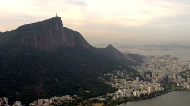 Luftaufnahmen Von Geographie Und Rio Janeiros Küste Aufnahme Einer Stadt — Stockvideo
