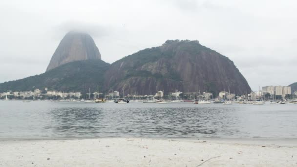 Vista Della Montagna Sugarloaf Della Baia Guanabara Rio Janeiro — Video Stock