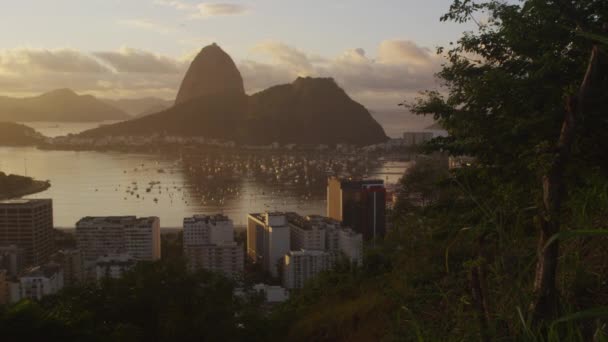 Kamerafahrt Von Botafogo Bay Und Zuckerhut Rio Janeiro Brasilien Kamera — Stockvideo