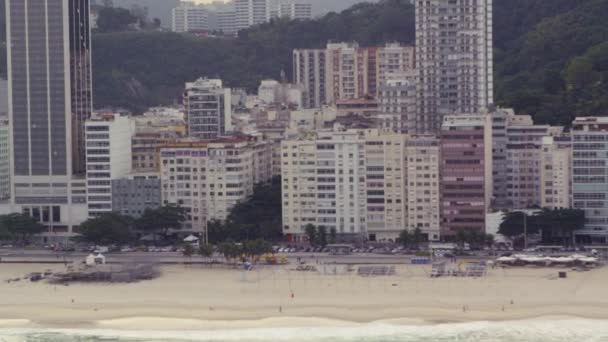 Полет Вертолете Вдоль Пляжа Рио Жанейро Бразилия — стоковое видео