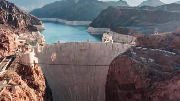 Timelapse Letecký Snímek Hoover Dam Nevadě Objektivu Flare — Stock video