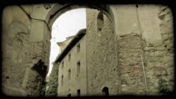 Primer Plano Arco Antiguo Edificio Italiano Vintage Clip Vídeo Estilizado — Vídeos de Stock