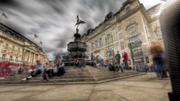 London October 2011 Highly Tone Mapped Hdr Time Lapse People — Stock Video