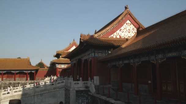 Туристы Посещают Комплекс Запретного Города Китае — стоковое видео