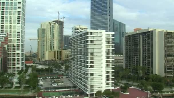 Antenn Skott Hotell Och Flerbostadshus Miami — Stockvideo