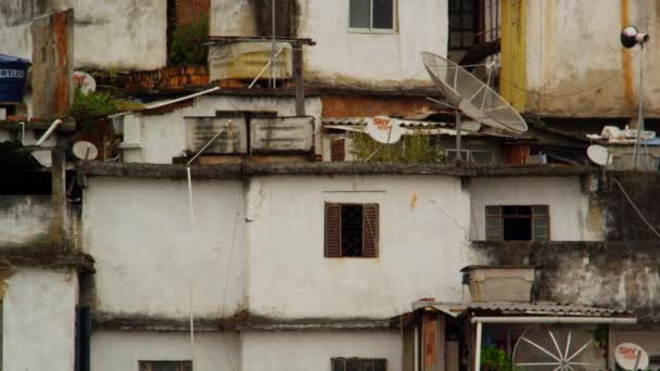 Rio Janeiro Brezilya Haziran 2013 Atış Bir Favela Rüzgarda Uçakla — Stok video