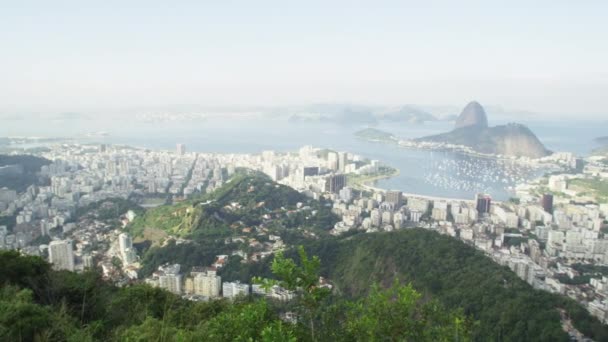 Pan Rio Janeiro Brasilien Från Utsiktspunkt Ovanför Staden — Stockvideo