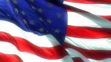 Ağır çekim portre görünümünü hafifçe sallayarak bir Amerikan bayrağı