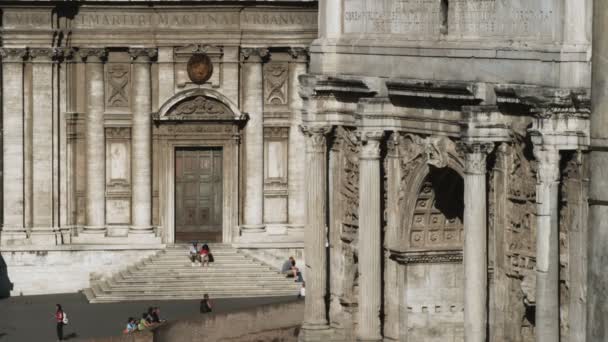Ampla Tomada Antigo Edifício Praça Roma Itália — Vídeo de Stock