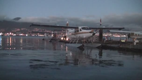 Βανκούβερ Καναδάς Οκτώβριος 2012 Μεσαίο Πλάνο Του Ένα Αεροπλάνο Στον — Αρχείο Βίντεο