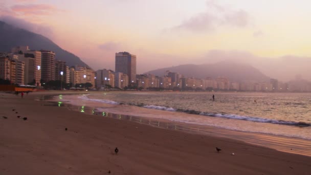 Paddle Board Surfista Surfeando Largo Costa Río Janeiro Brasil Video — Vídeos de Stock