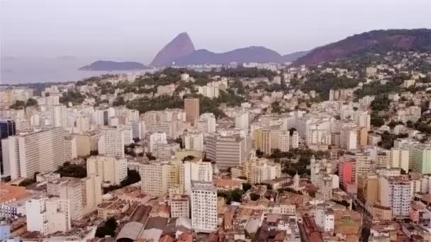 Εναέριο Αστικό Τοπίο Του Ρίο Ντε Τζανέιρο Πλάνα Καταγράφουν Επίσης — Αρχείο Βίντεο