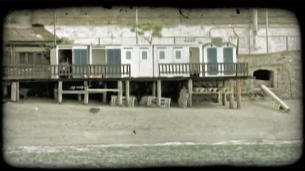 Une Plage Italienne Vide Vintage Stylisé Clip Vidéo — Video