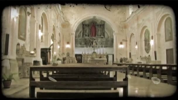Снимок Часовни Соборе Италии Винтажный Стилизованный Видеоклип — стоковое видео