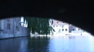 Zaman atlamalı çekim bir kanal Brugge, Belçika