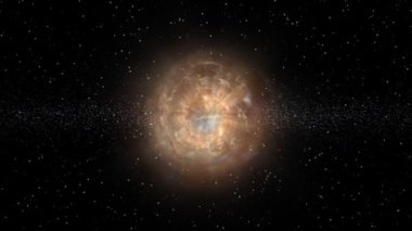 Alan karanlık içinde bir süpernova patlar, dipsiz enerji boşluğa hurling