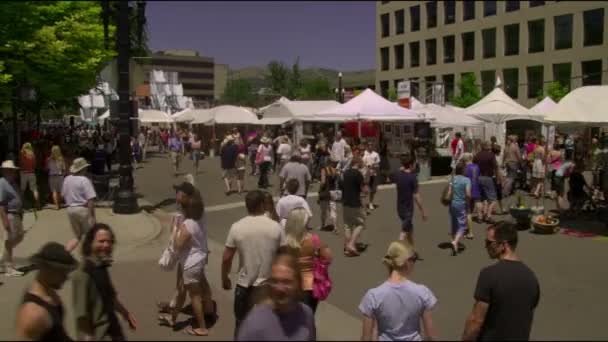 Salt Lake City Crca 2012 Kosatka Záběr Lidí Farmářský Trh — Stock video