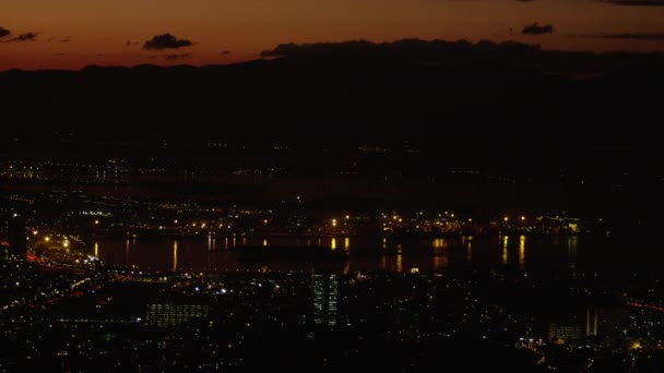Questa Una Panoramica Del Paesaggio Urbano Notte Rio Janeiro Una — Video Stock