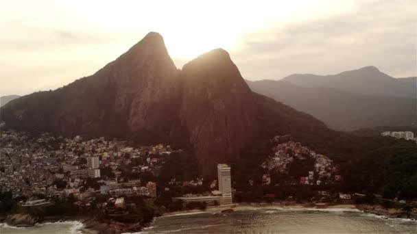 Lens Flare Antenn Skott Rio Janeiro Kusten Brasilien Tagit Från — Stockvideo