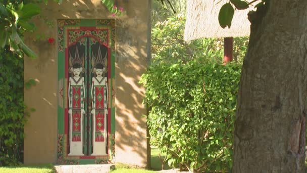 Широкі Постріл Пофарбовані Дверей Балі — стокове відео