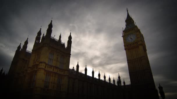 Poklatkowy Strzał Westminster Palace Big Ben Zegar Wieży Londynie Jest — Wideo stockowe