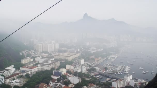 Снимок Воздуха Города Рио Жанейро Бразилия Снятый Вертолета — стоковое видео