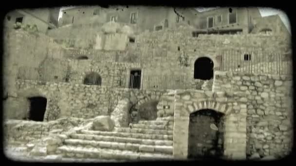Aufnahme Einiger Ruinen Außerhalb Einer Italienischen Stadt Vintage Stilisierter Videoclip — Stockvideo