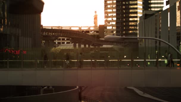Широкий Постріл Трамвая Будівлі Задньому Плані Зйомки Вересня 2012 — стокове відео