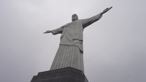 Rio Janeiro Juni 2013 Kristusstatyn Överst Corcovado Berget — Stockvideo