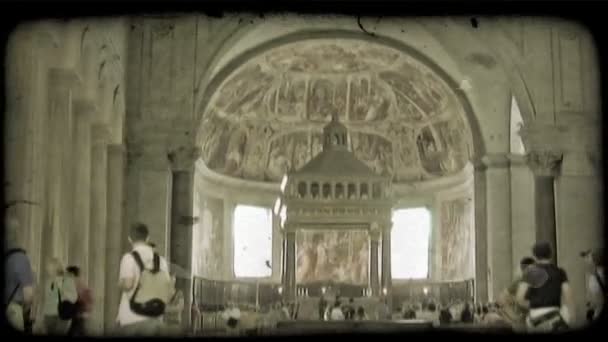 2012 イタリア アートワーク ショット イタリアの大聖堂の Tope の天井 ビンテージの様式化されたビデオ クリップ — ストック動画