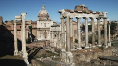 Eski Roma'nın antik kalıntıları geniş çekim