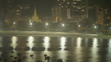 Şehir Rio de Janeiro kalabalık iş bölgesi üzerinde bakıyordu bir havadan görünümü.