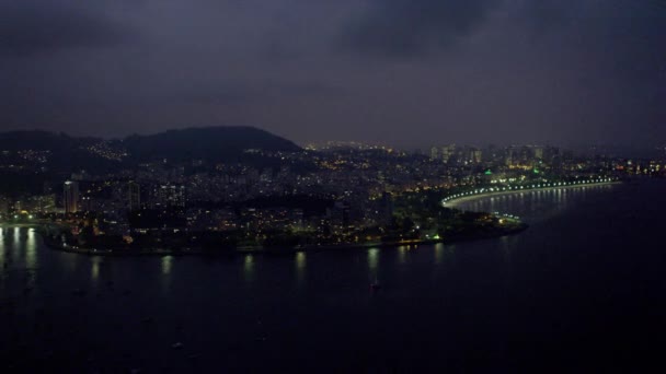 Een Suspendid Front Aan Kant Luchtfoto Pan Van Rio Janeiro — Stockvideo