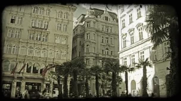 Shot Vienna Buildings Surrounding Courtyard Vintage Stylized Video Clip — Stock Video