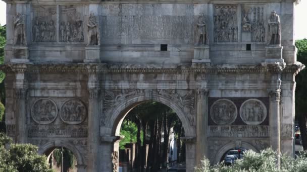 Geniş Çekim Eski Bir Taş Yapı Roma Talya — Stok video