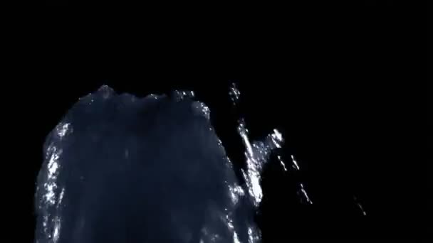 Gushing Fountain Water Gushes Dark Blacklit White Light — Stock Video