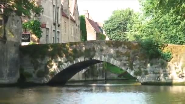 Zaman Atlamalı Çekim Bir Kanal Brugge Belçika — Stok video