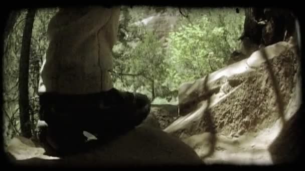 Low Angle Shot Man Woman Boots Hike Zion Red Rock — Stock Video