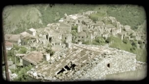 Vue Panoramique Droite Bord Une Ville Italie Vintage Stylisé Clip — Video