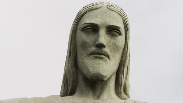Рио Жанейро Июнь 2013 Года Статуя Христа Искупителя Вершине Горы — стоковое видео