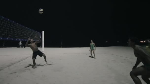 Rio Janeiro Brasilien Juni 2013 Volleyballer Auf Dem Sand Bei — Stockvideo