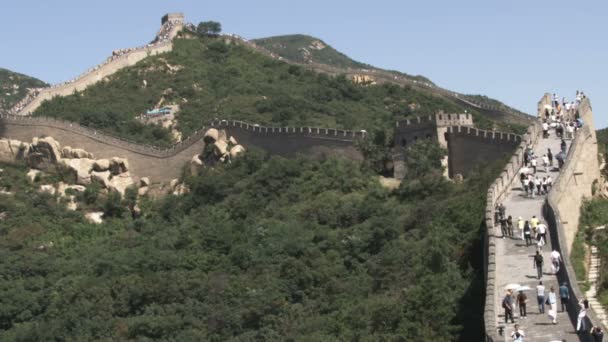 Ένα Στιγμιότυπο Του Σινικό Τείχος Στο Badaling Τμήμα — Αρχείο Βίντεο