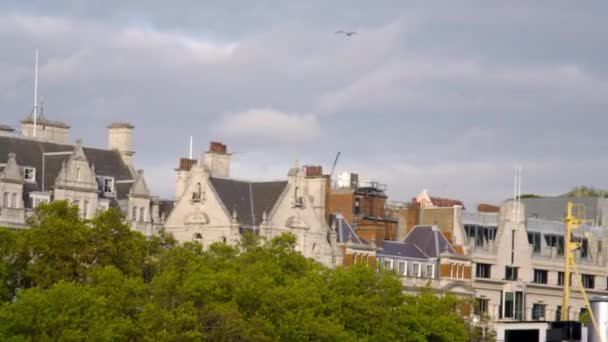 Vue Voyage Des Sommets Des Bâtiments Long Tamise Londres Angleterre — Video