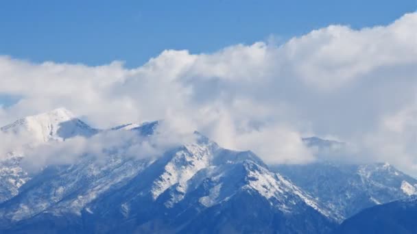 Disparo Lapso Tiempo Montañas Cubiertas Nieve Utah Este Disparo Fue — Vídeo de stock