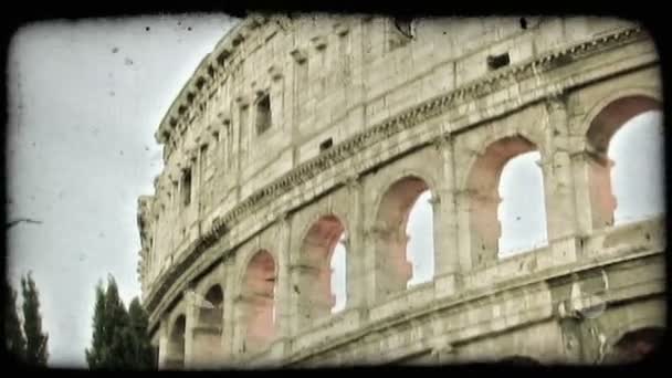 Záběr Straně Koloseum Římě Vintage Stylizované Videoklip — Stock video