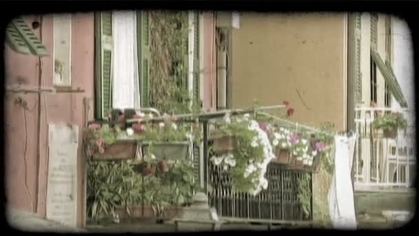 Een Vergrendelen Schot Van Italiaanse Huizen Vintage Gestileerde Videoclip — Stockvideo