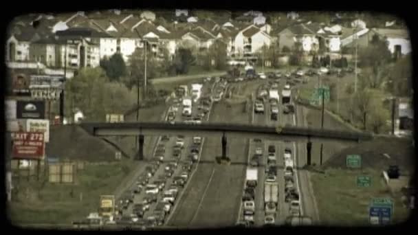 Time Lapse Medio Colpo Traffico Congestionato Lungo Autostrade Cittadine Direzioni — Video Stock