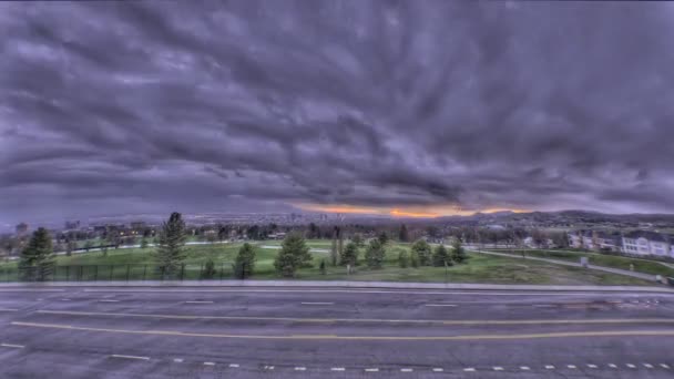 Poklatkowy Zdjęcia Rybie Oko Utah Miasta Zachodzie Słońca — Wideo stockowe